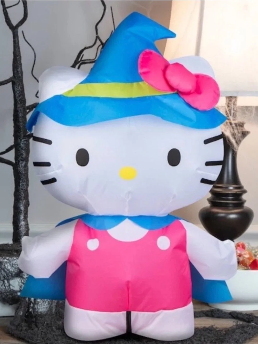 Sanrio Hello Kitty Inflatable Pink Witch Costume Indoor Halloween Decor 2ft NIB